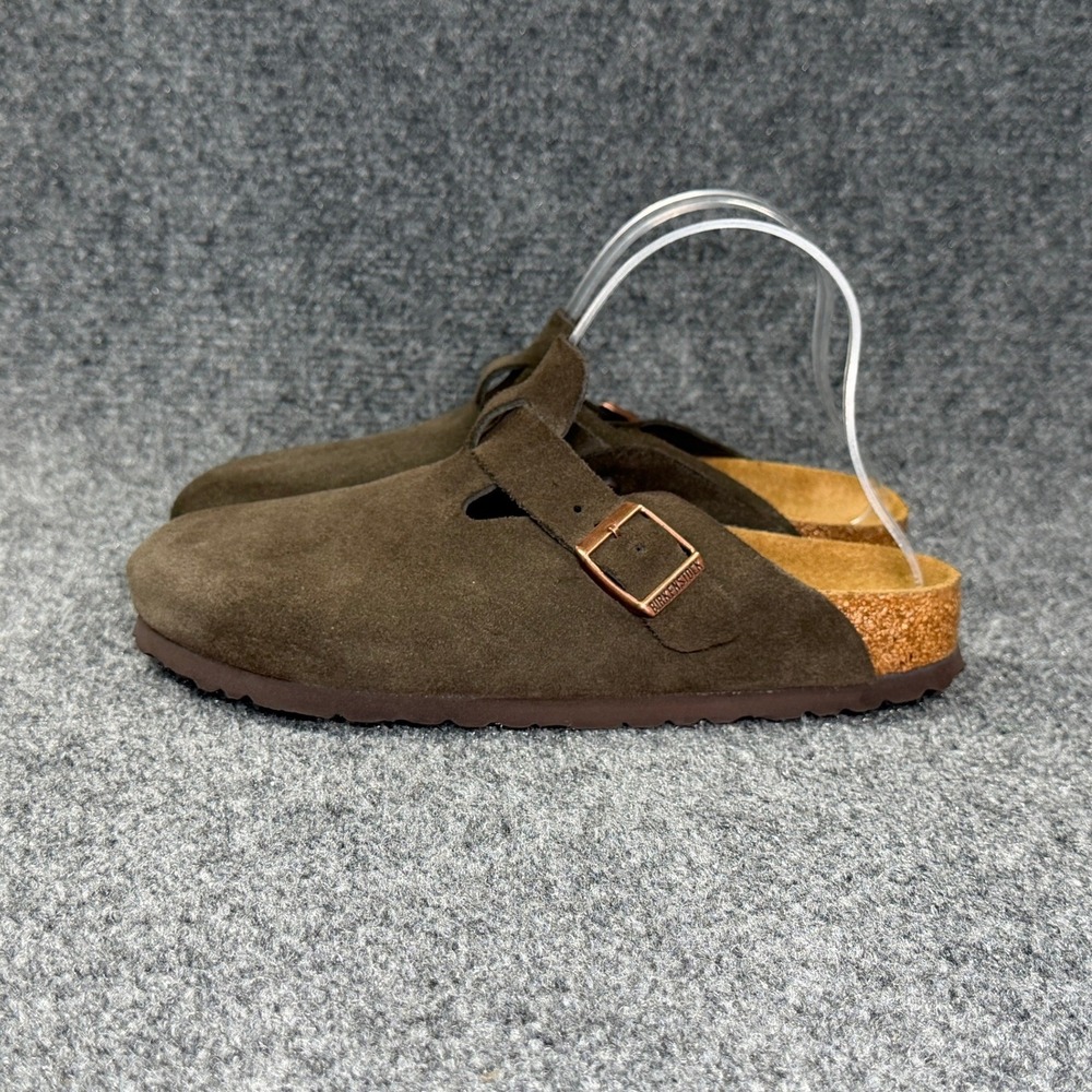 Birkenstock Boston Clogs Women's 7 Brown Suede Soft Footbed Slip On Sandal Shoes - Picture 6 of 14